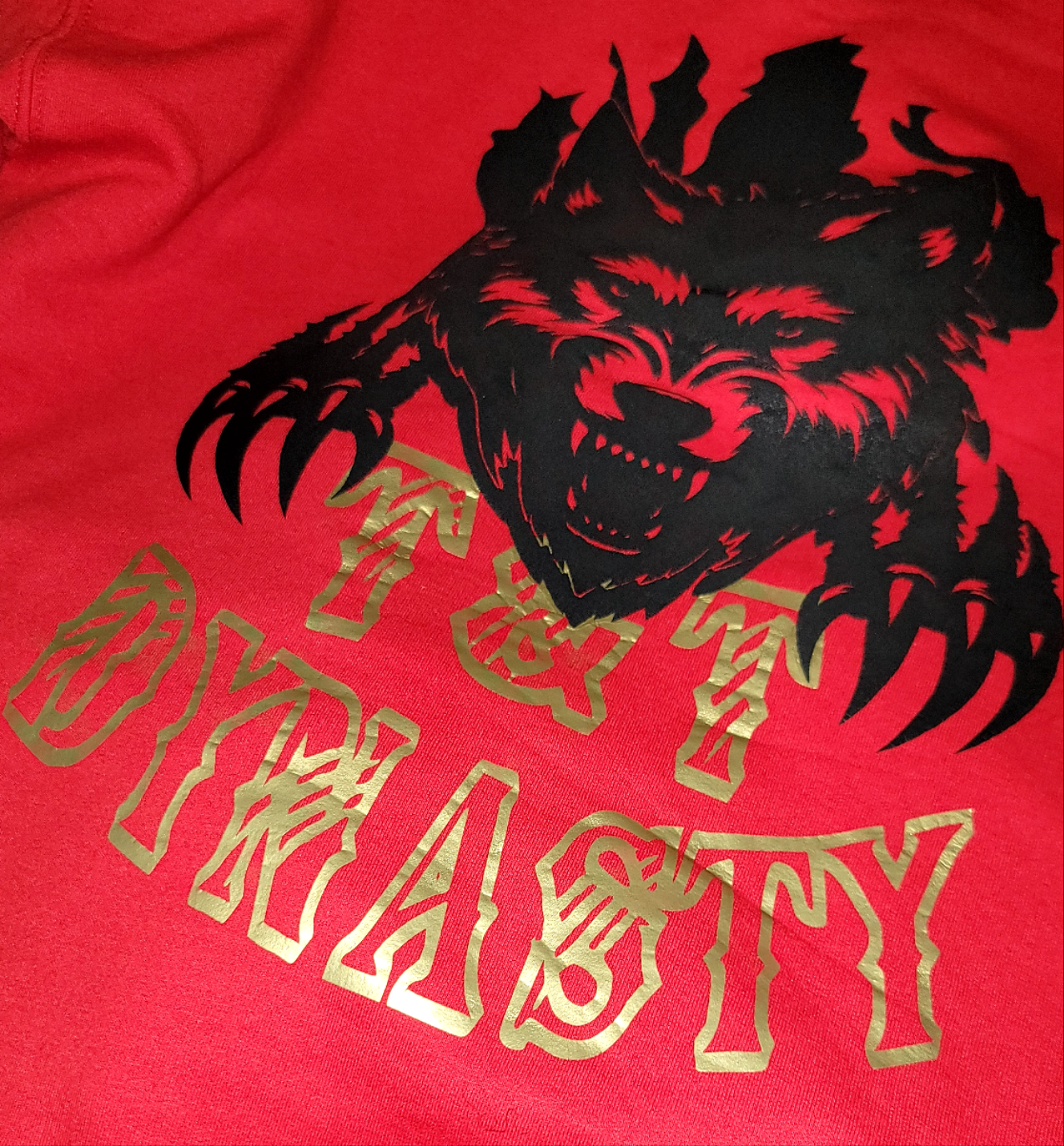 Puff Wolf Black & Red and Gold T&T Dynasty Hoodie