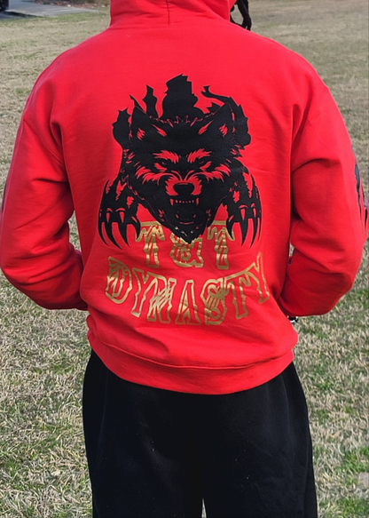 Puff Wolf Black & Red and Gold T&T Dynasty Hoodie