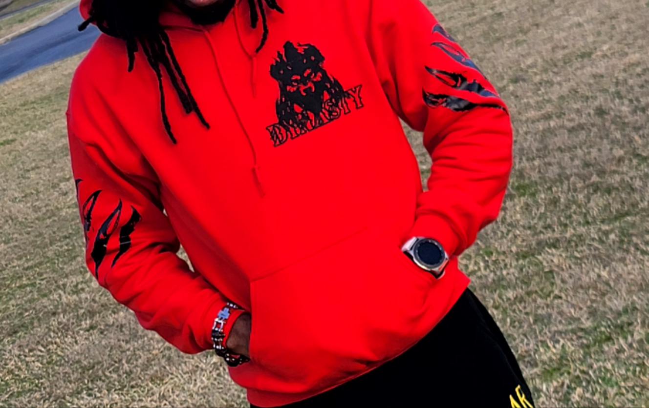 Puff Wolf Black & Red and Gold T&T Dynasty Hoodie