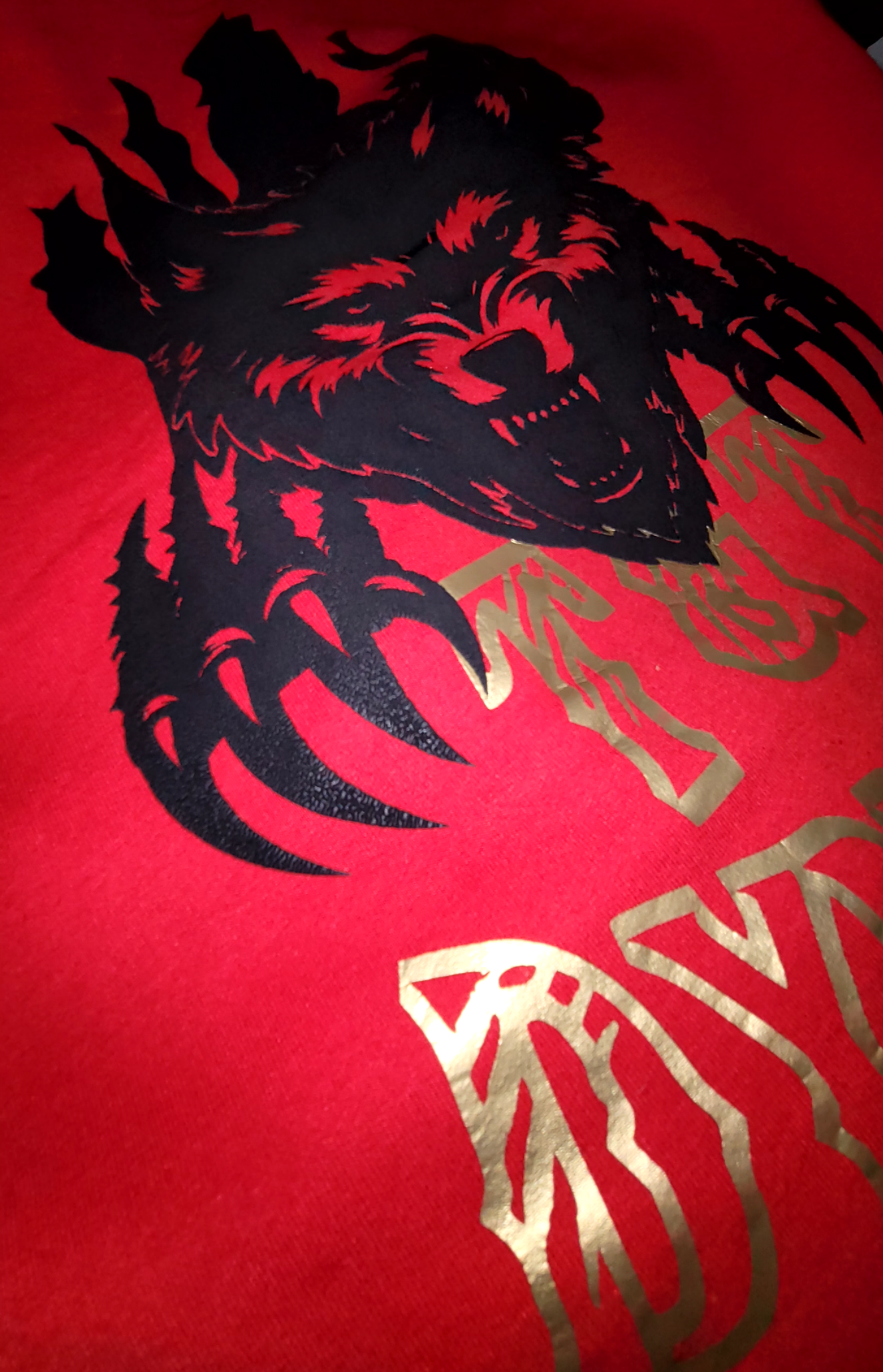 Puff Wolf Black & Red and Gold T&T Dynasty Hoodie