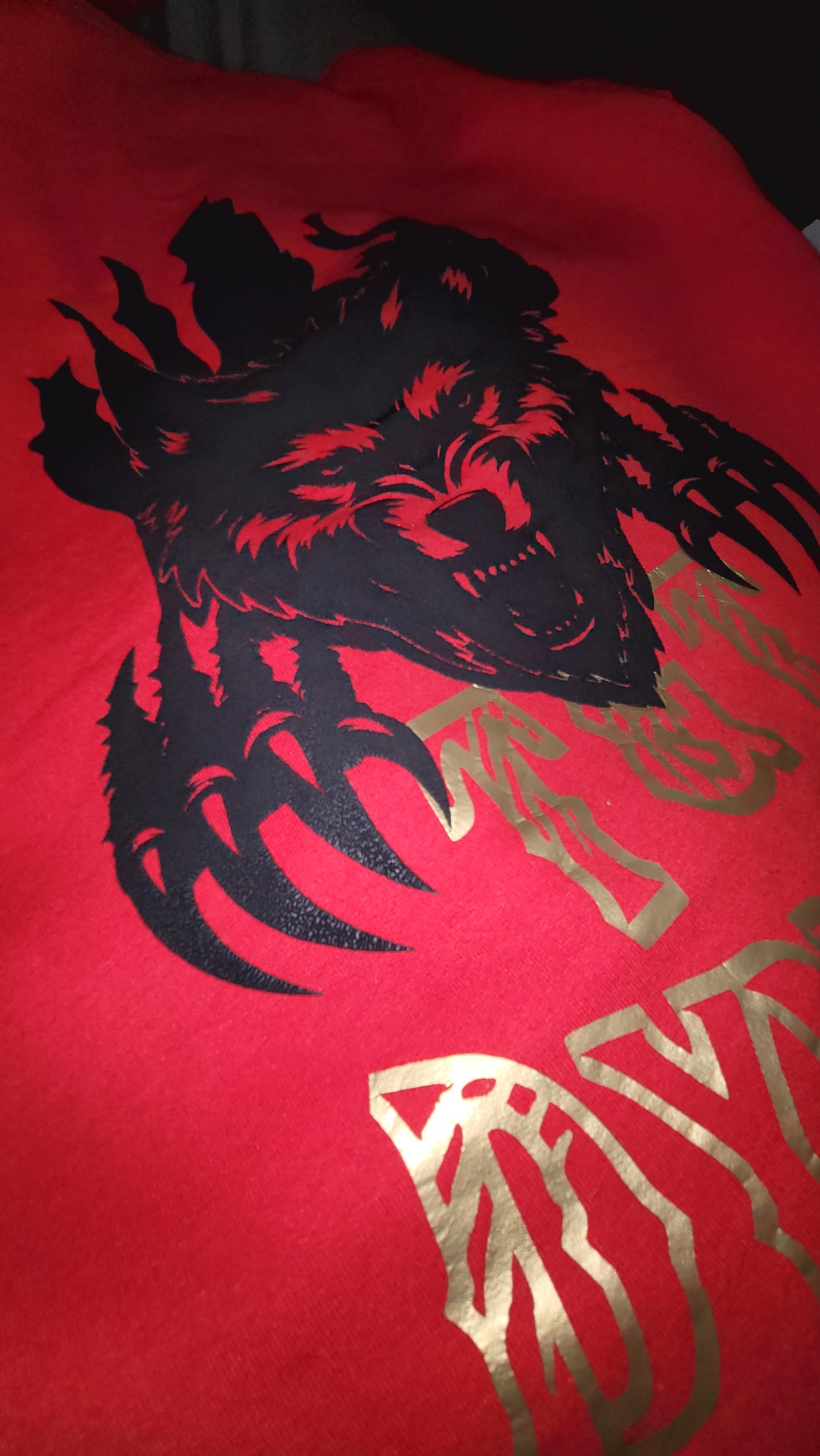 Puff Wolf Black & Red and Gold T&T Dynasty Hoodie