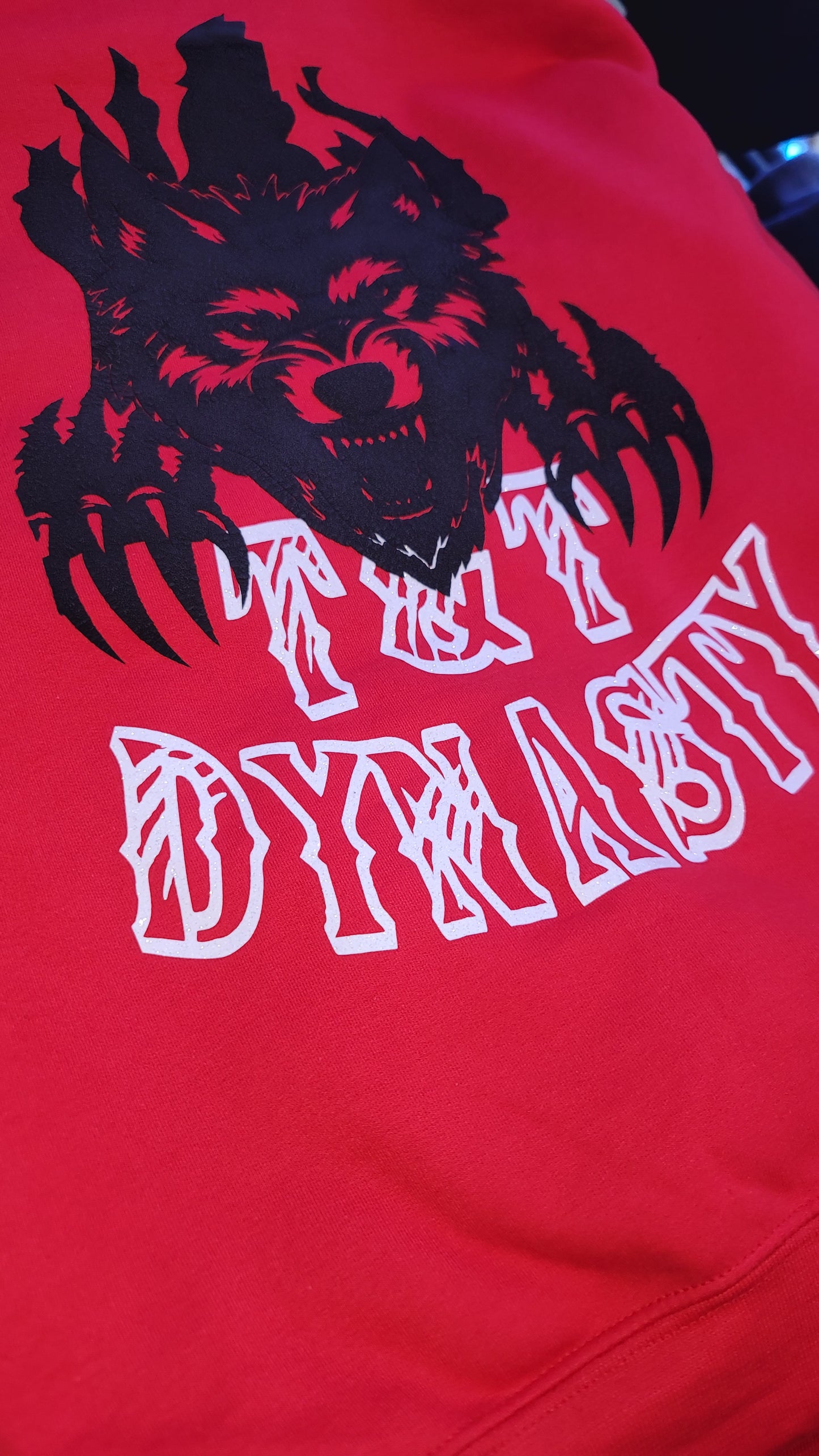 Puff Wolf Black & White Glitter T&T Dynasty Logo Hoodie