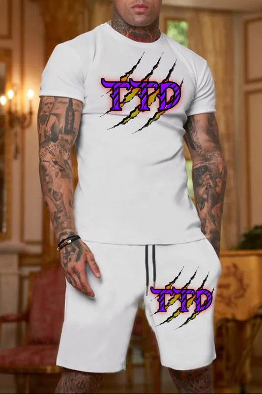 Casual Men's Short-sleeved Men's Shorts With TTD Logo