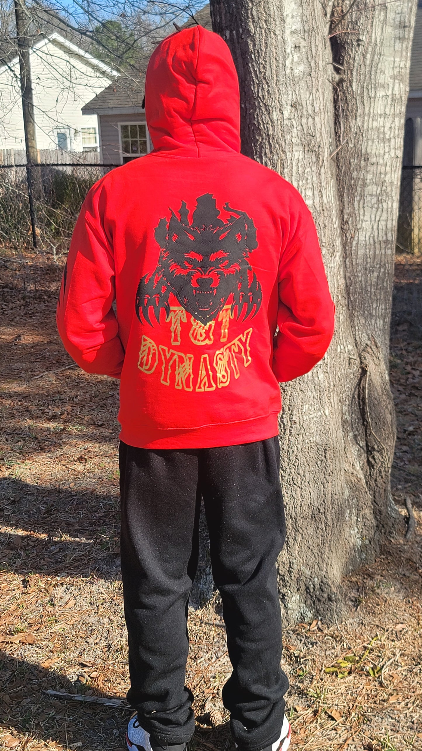 Puff Wolf Black & Red and Gold T&T Dynasty Hoodie